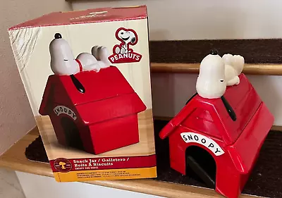 Peanuts Snoopy Red Dog House Cookie Jar By Gibson With Box • $20