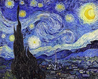 Starry Night Painting By Vincent Van Gogh Reproduction • $59.99