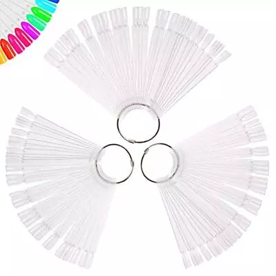 150 Pcs Nail Practice Swatch Sample Sticks Fan Shape False Nail Art Display Tips • $10.93