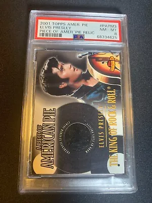 2001 Topps American Pie Elvis Presley Worn Leather Jacket Memorbillia PSA 8 • $147.18