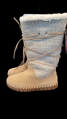 MUK LUKS Womens Flexi New York Boots Size 8 Sand Water Resistant Warm NEW • $59.90