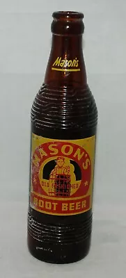 Vintage 1953s Mason’s Root Beer 8oz Soda Bottle ACL (Applied Color Label) • $14.99
