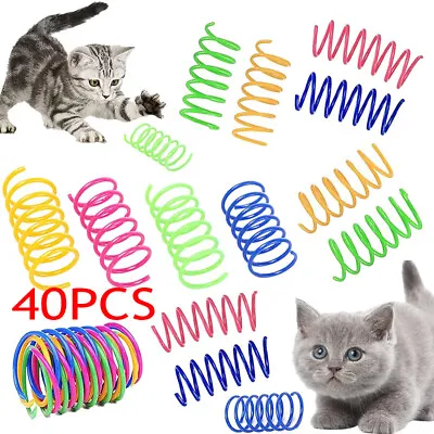 40PCS Cat Toys Kitten Spring Toy Bouncy Interactive Hunting Teasing Playing UK • £5.99