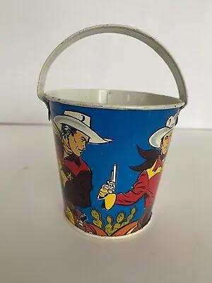 Vintage Ohio Art Tin Litho Western Sand Pail Graphics Of Cowboy & Horse • $44.95