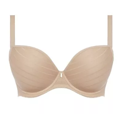 Freya Cameo Deco Sand Beige Moulded Plunge Bra UK 38B • £18.99