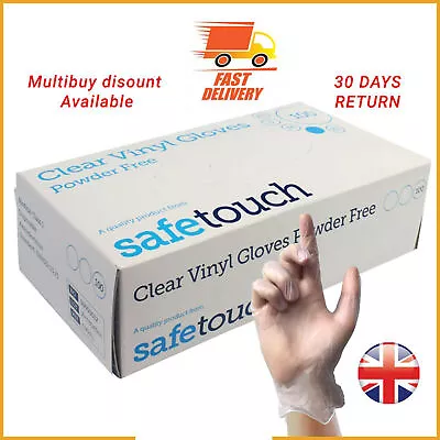 100 Disposable Vinyl Gloves Powder Free Latex Free Clear Blue Tattoo Car Food • £14.99