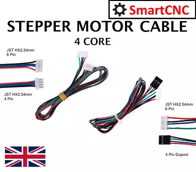 Nema17 4 Wire Stepper Motor Cable 1m With 4 Pin Dupont 6Pin HX2.54mm JST  • £2.85