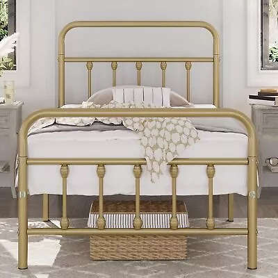 Yaheetech Classic Metal Platform Bed Frame Mattress Foundation With Victorian • $47.58