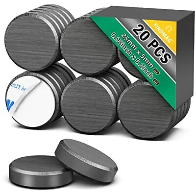 20 Pack Fridge Magnets Black Disc Magnets For Crafts Ceramic Magnets With • £8.53