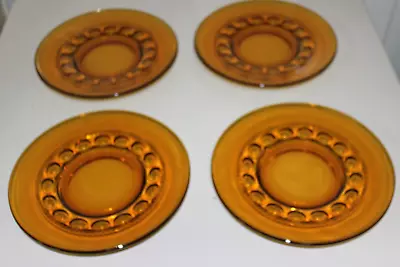 Vintage Amber Glass Plate Set (4) - 8.25  • $19.99