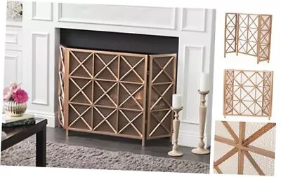 Christopher Knight Home Margaret 3 Panelled Iron Fireplace Screen Rose Gold  • $166.12