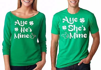 Matching Couple St Patrick's T-shirts She's My Lucky Charm Funny Couple Tshirts • $40.95