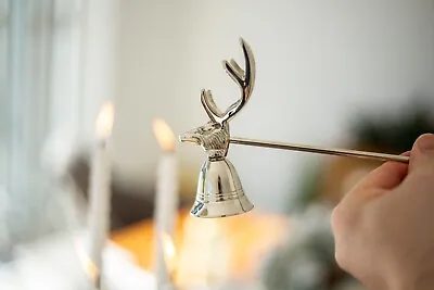 Aluminium Candle Snuffer Stag Deer Reindeer Tealight Wick Extinguish Ornate Home • £9.99