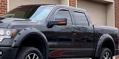 In-Channel Smoke Window Visor Guards For 2009-2014 Ford F-150 Crew Cab Pickup • $34.99