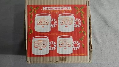 Vintage Set Of 4 Ceramic Santa Claus Mugs Made In Japan Christmas Dansan MCM • $99.99