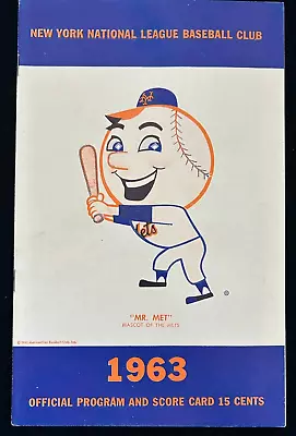 1963 New York Mets V Pittsburgh Pirates Program & Scorecard - Clemente HR • $29.95