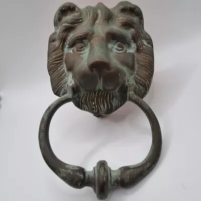 Antique Victorian Brass Lion Head Door Knocker Architectural Salvage • $50.52