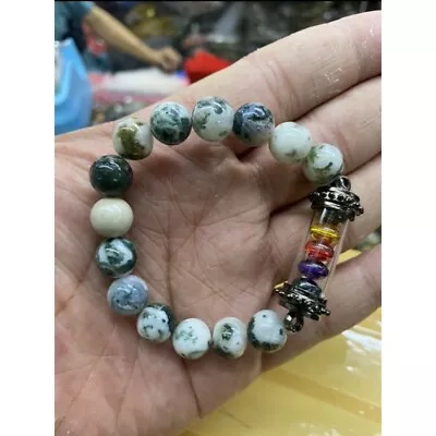 Bracelet Stone Beads Takrut Naga Eye Gem Jewelry Gemstone Thai Buddha Amulet • $36