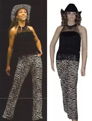 Mustang Sally Adult Medium Dance Costume Cowboy Cowgirl Zebra Animal Print USA • $30