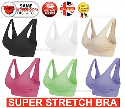 Ladies Seamless Padded Sports Bra Shape Wear Leisure Yoga Women’s Underwear UK  • £4.99