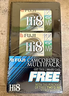 Fuji Film Hi8 120 MP Professional Grade Hi 8 Videocassette Tapes (2) With Case • $14.99