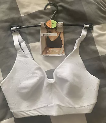 Bnwt M&s Full Cup Minimiser Ladies Bra Non Wired White Size  32 D Floral £22 • £10.99