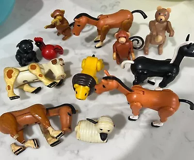 VINTAGE FISHER PRICE LITTLE PEOPLE CIRCUS TRAIN And FARM ANIMALS Lot Hong Kong • $36