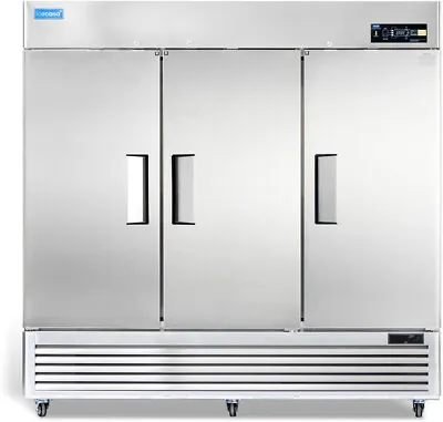 82  Commercial Refrigerator ICECASA 3 Door Commercial Reach-In Cooler 72 Cu.ft • $3999