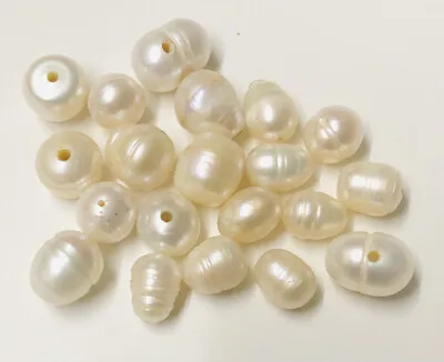 24g Big Drilled Holes Freshwater Cultured Pearls Loose Beads DIY Jewelry Craft • £1.20