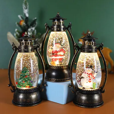 Christmas Decorations Crystal Globes Illuminated Portable Oil Lamps Snow Lamps • $13.13