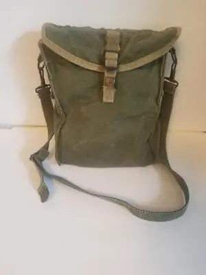 Vintage Musette Bag Map Pouch Purse OD Green Adjustable Strap • $7.99