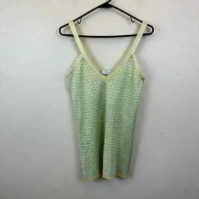 Zara Blue Green Diamond Jacquard Print Knit Tank Top Size Small • $16.99