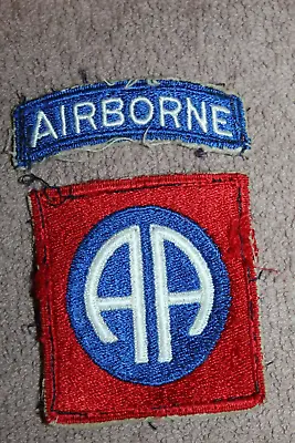 Original WW2 U.S. Army 82nd Airborne Division 2 Piece Uniform Patch From Uniform • £57.87