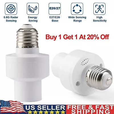 E27 Radar PIR Motion Sensor LED Light Bulb Switch Socket Lamp Holder Bulb Socket • $6.95