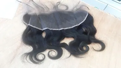 100% 10INCH BRAZILIAN LACE FRONTAL 13X4 EAR TO EAR BODY WAVE COLOR 1B# 90g OFFER • £45