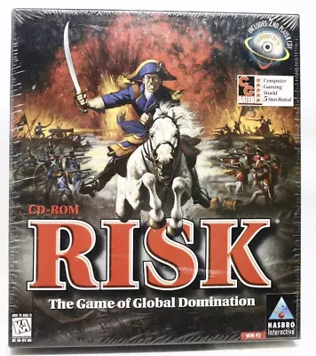 Hasbro Risk BIG BOX PC Game Windows 95 CD Rom Strategy 1996 - New - See Desc. • $49.95