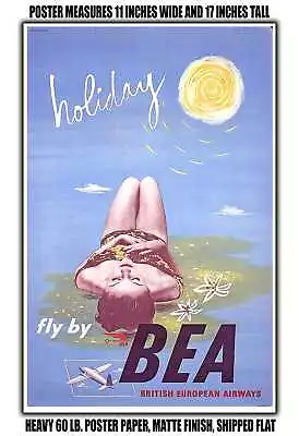 11x17 POSTER - 1948 Holiday Fly By BEA British European Airways • $16.16