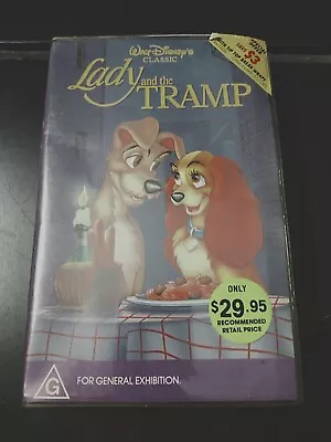 Clam Shell Disney Black Diamond Classic Lady And The Tramp VHS PAL Rated G VGC • $14.09