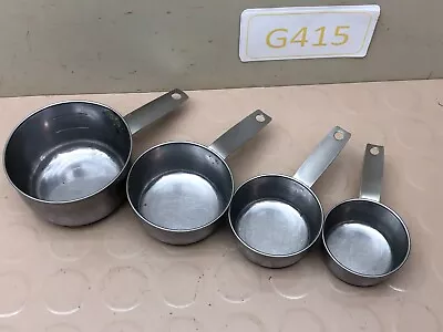 4 Piece Vintage Foley Script Measuring Cups Stainless Steel USA • $11.95