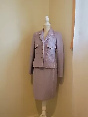 Rare Spring 1997 CHANEL Two-Piece Lavender Tweed Skirt Suit Size 36  • $1200