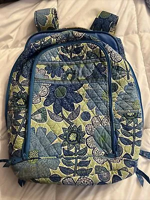 VERA BRADLEY Doodle Daisy Blue Campus Tech Backpack • $16