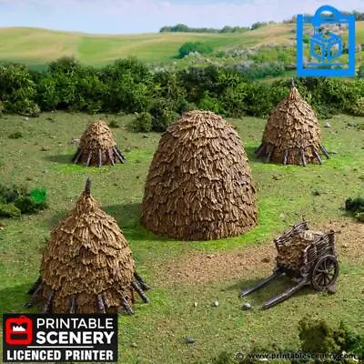 Haystack Tabletop Gaming Scatter Terrain 3D Print 10/15/20/28/32MM • £7.26