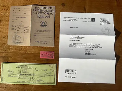 Elvis Presley Music Ephemera Letter Cheque Railroad Stub & Envelope • $12.62
