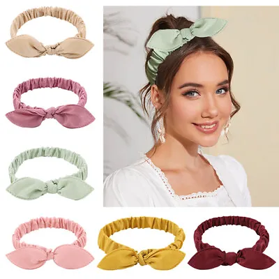 £2.03 • Buy Children Headband Cotton Solid Bow Rabbit Ear Hairbands Turban Knot Headband 