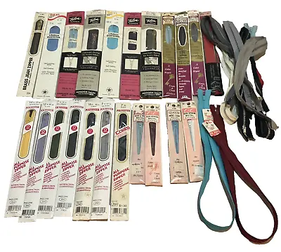 Zippers Lot Of 32 Metal Sewing Mixed Talon J&P Clarks Assorted Colors Sizes Vtg • $19.96