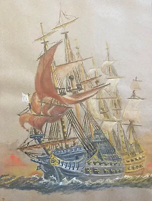 Battle Naval Watercolour Front Anonymous 20th Marine • £48.58