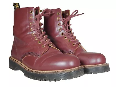 Dr. Martens Pascal II Vintage Smooth Oxblood Leather 8-Eye Boots Lug Sole US 9 L • $122.99