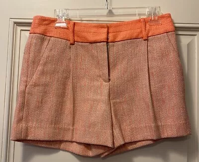 MILLY NY Tweed Shorts Pink Coral $245 NWT SZ 4 • $54