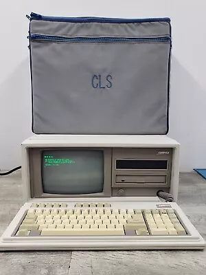*POWERS UP* Vintage Compaq Portable II 2650 Computer W/ Bag *PARTS/REPAIR* • $135