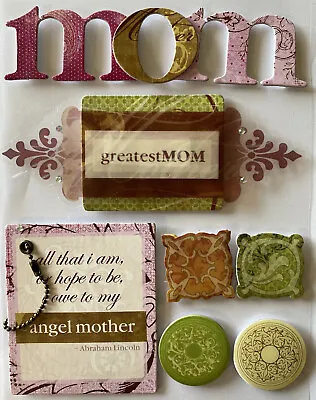 GREATEST MOM Dimensional Stickers(7pc)Soft Spoken•MAMBI•Mother’s Day•Monogram • $3.49